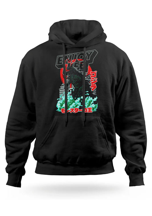 Felpa con cappuccio Godzilla Urban Streetwear Horror Cult Movie